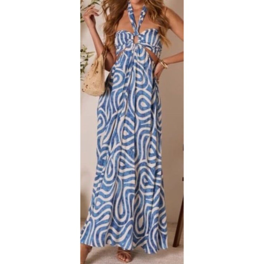 Lacie Abstract Halter dress